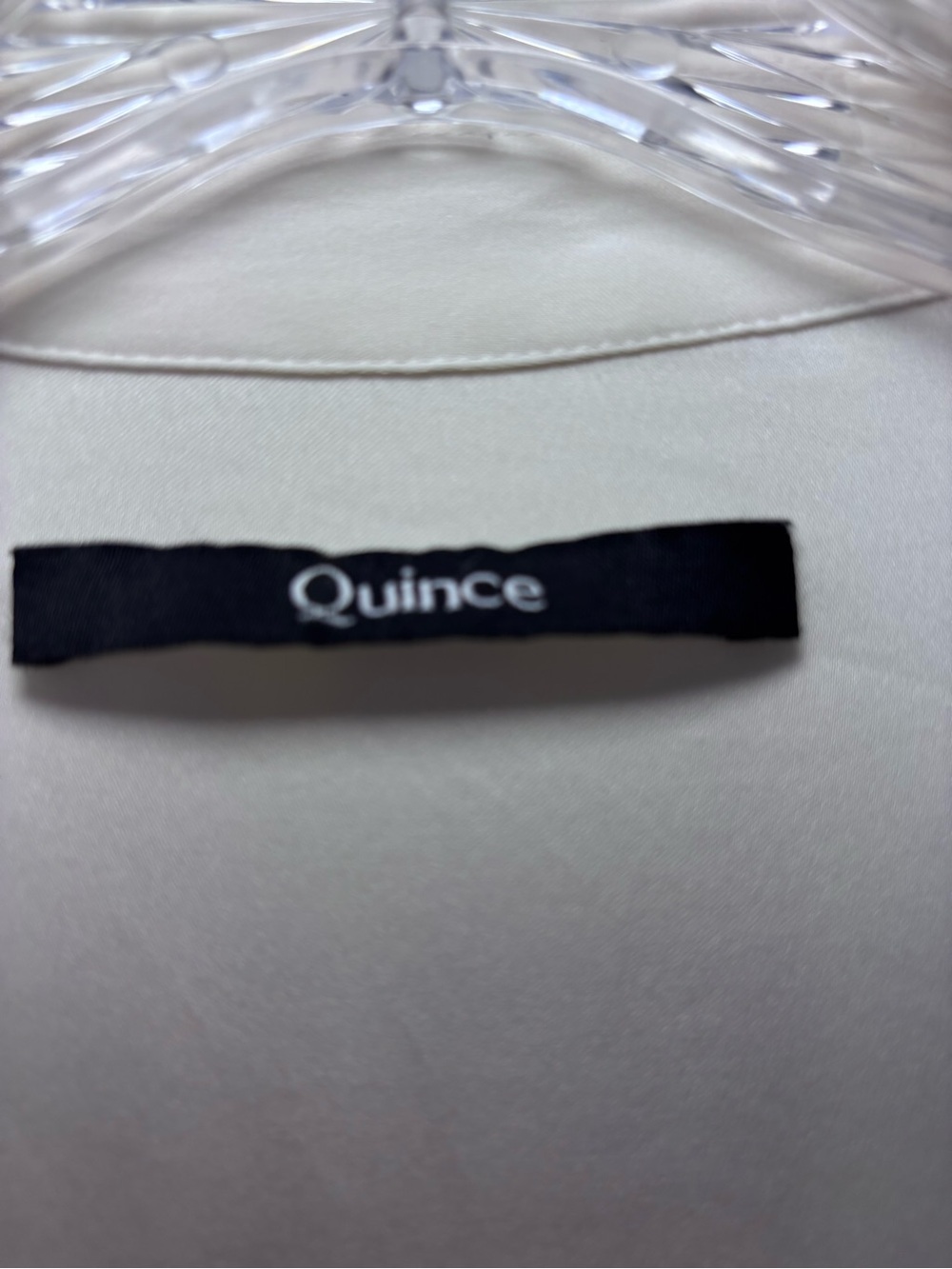 Quince Cream Long-Sleeve Button-Down Shirt silk - Picture 2 of 6